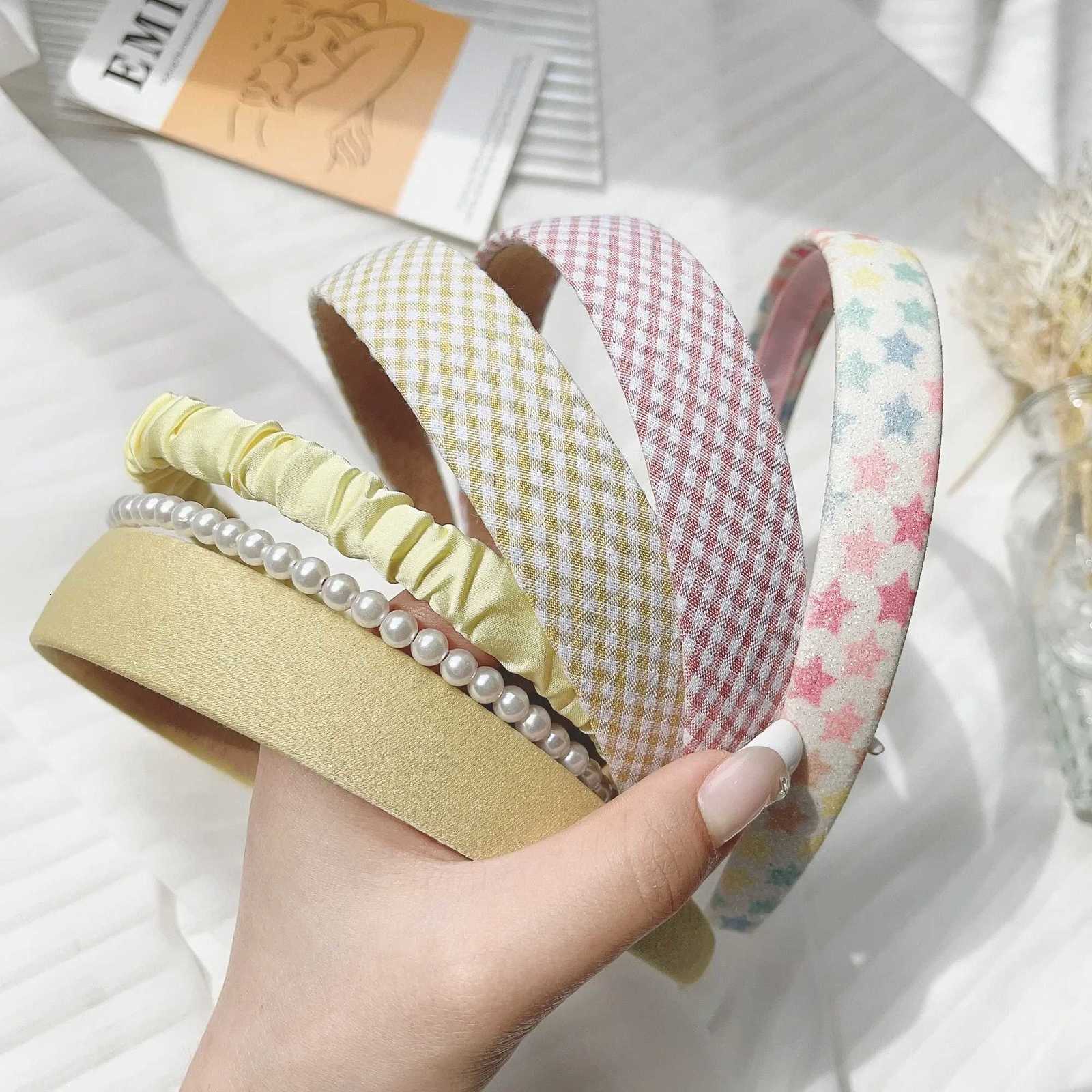 3Pcs/Set Wen Girls Cloth Hair Bands with Pearl Band Hair Hoop Fem Fashion Hair Accessories Heaear Gifts Y250808