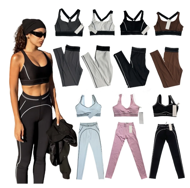 2025 Aluminum Yoga Women Sports Set High Waist Seamless Tight Pants Cushioned Elastic Fiess Underwear Women Clothes