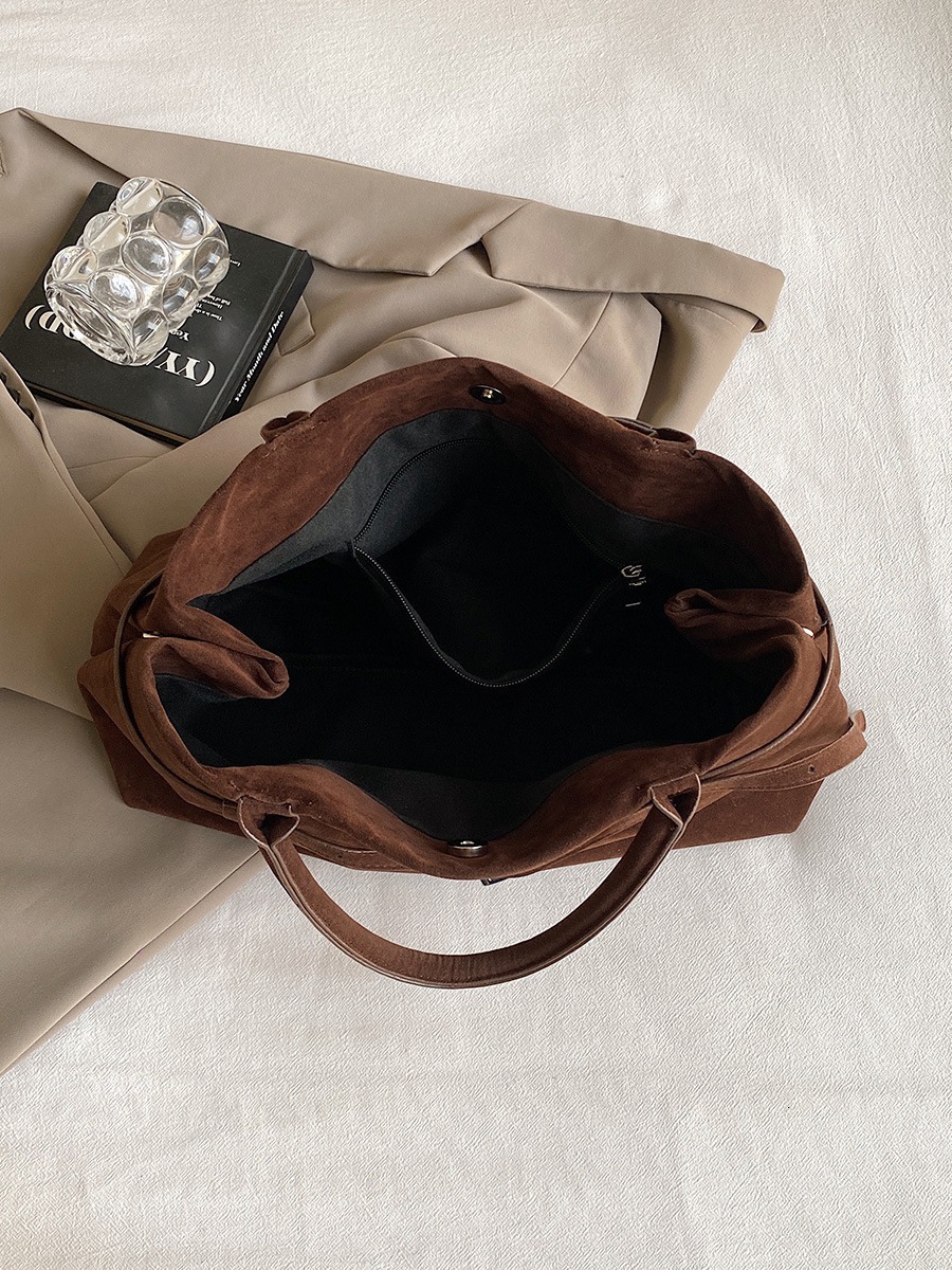 Cross-border New Luxury Bag Fashion Trendy Free Delivery To Your Door Designer Bag Retro Suede Tote Handbag Shoulder Bag