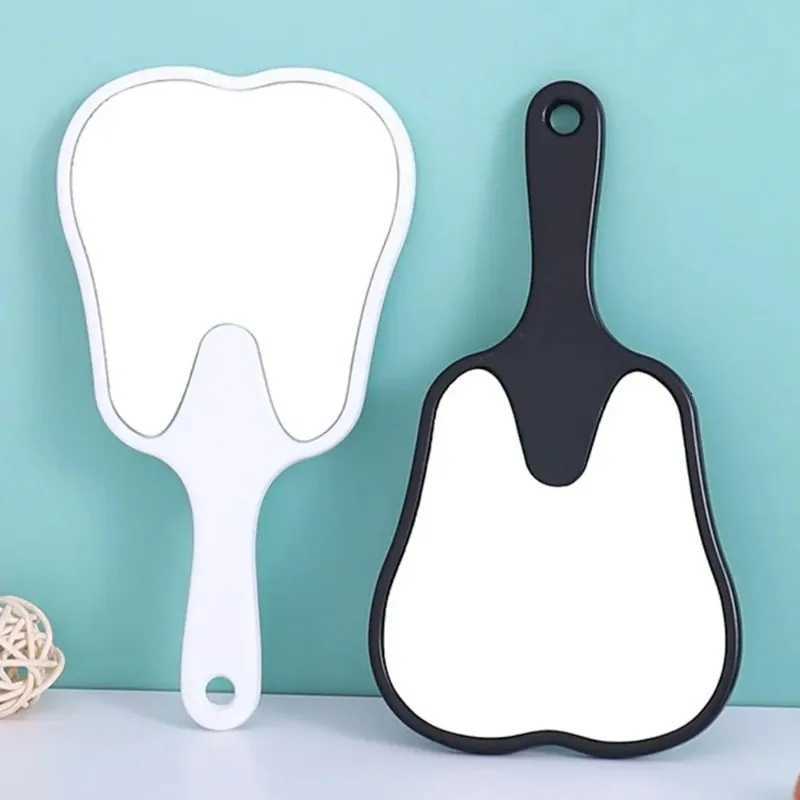 Tooth Shaped Handheld Makeup Mirror Cute Makeup Mirror with Handle Handheld Dental Makeup Mirror Z250807