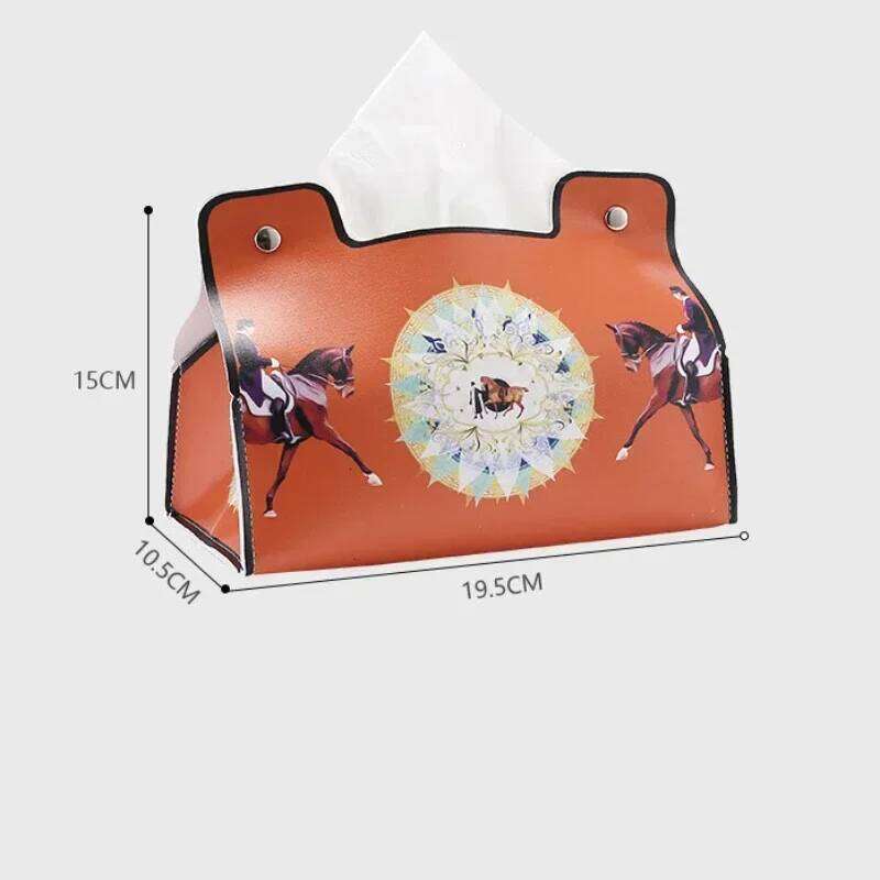 Retro Furniture Tissue Box PU Napkin Holder Desktop Bedroom Coffee Table Paper Drawer Leather Car Universal Organizer