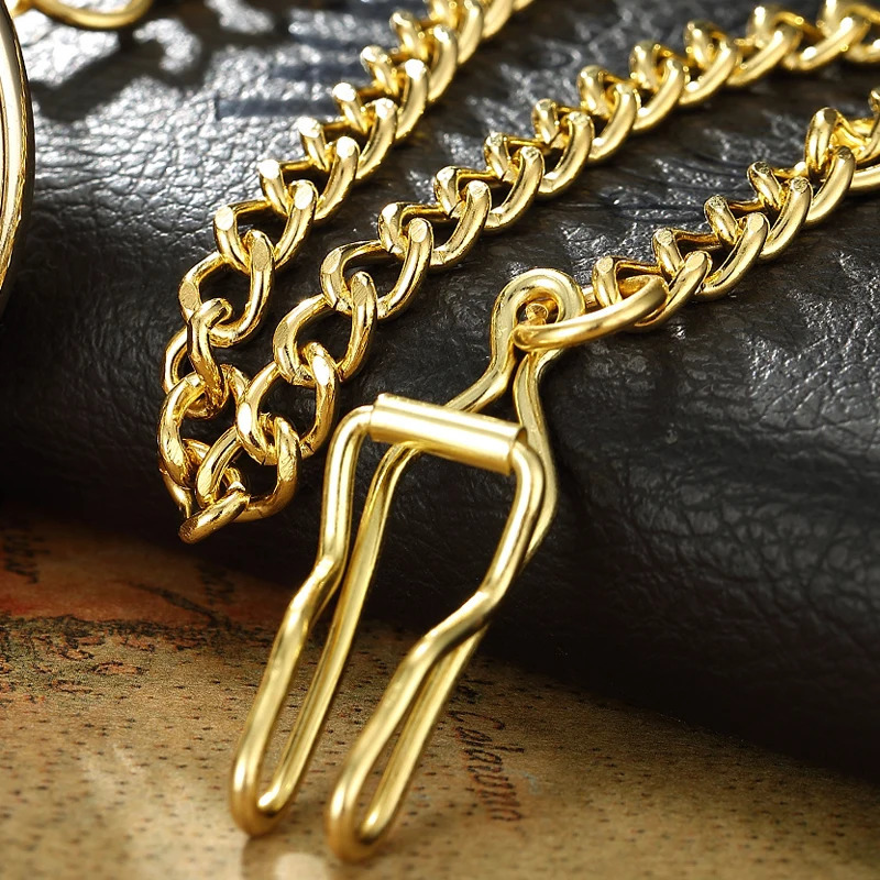 Retro Golden Hollow Skeleton Mechanical Pocket Watch Mens Fob Chain Steel Exquisite Sculpture Women Men Pocket Wath Gifs 250807