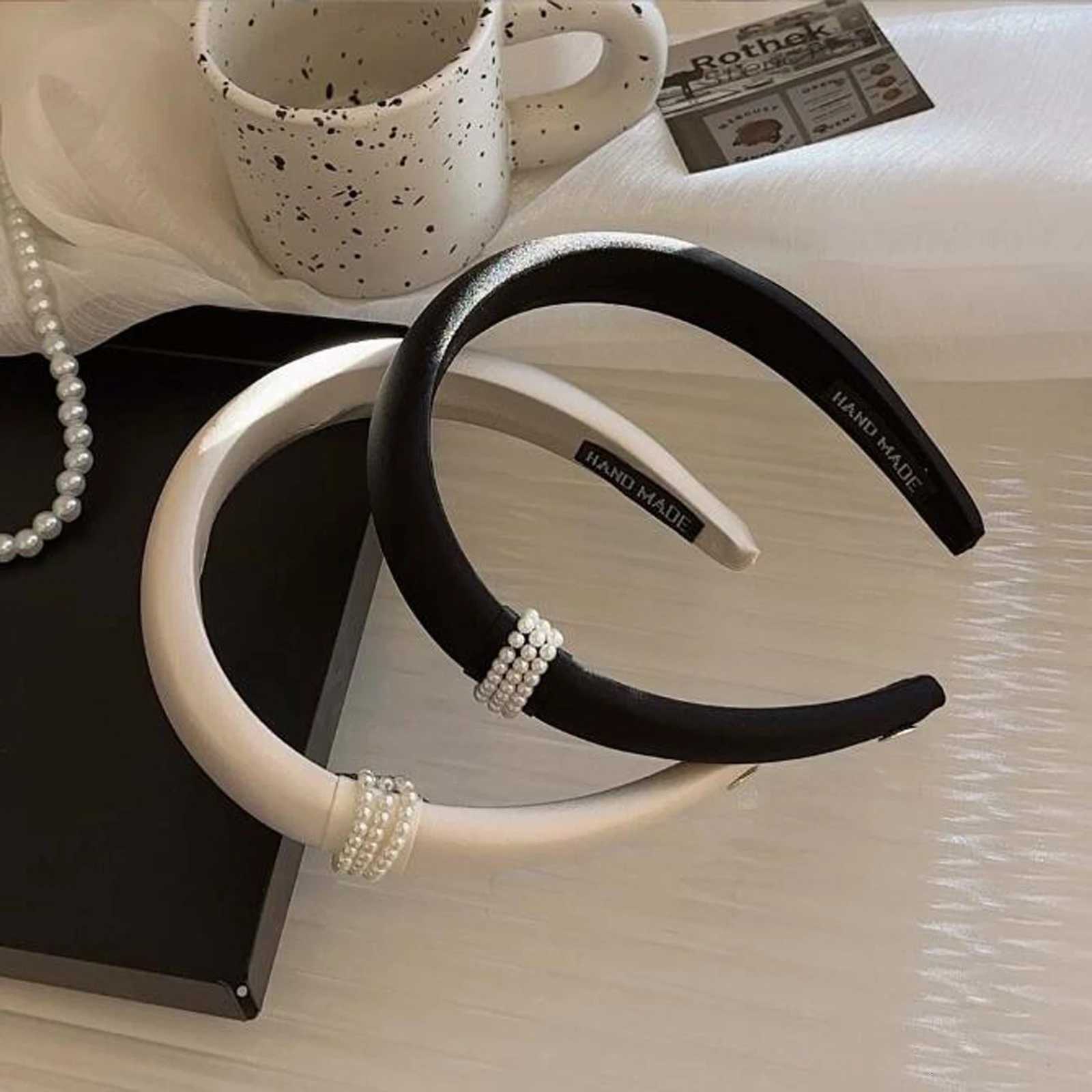 PROLY New Fashion Band For Women Side Knot Pearls Hair Accessories Autumn Solid Color Gentleman Casual Hair Accessories Y250808