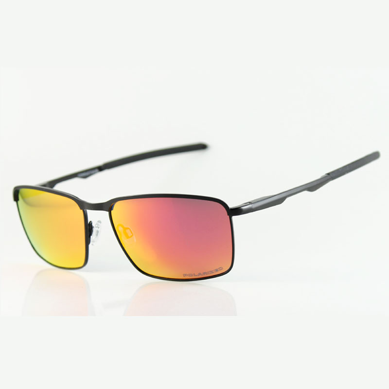 Rectangle Conductor 8 Sunglasses Mens Designer OO4106 Black Frame Metal Glasses Ladys Fashion Fire Lens Polarized Eyewear 58mm
