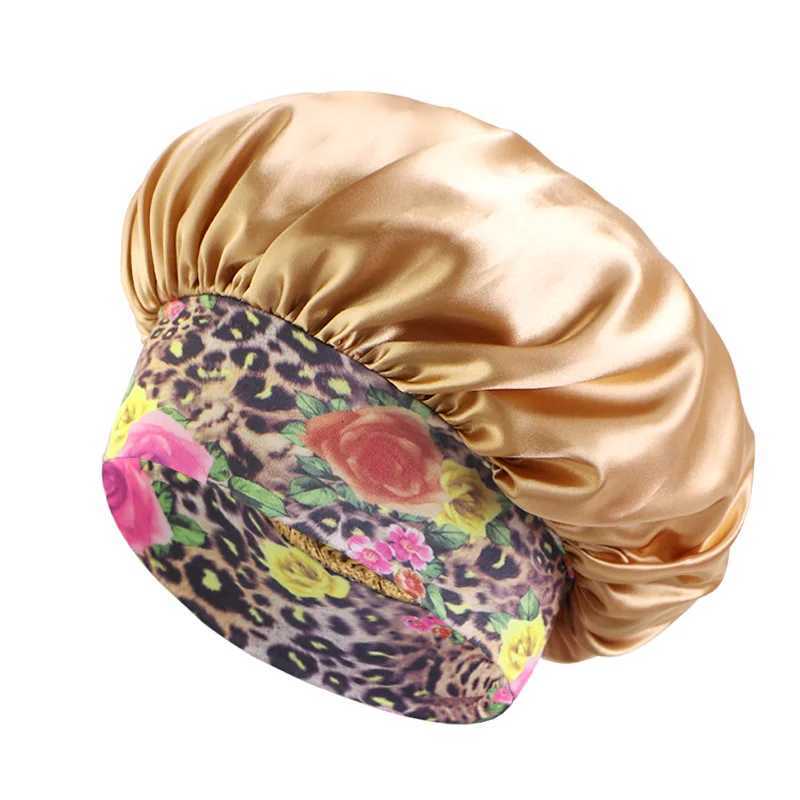 New Womens Satin Solid Sleeping Hat Night Sleep Hair Care Bonnet Nightcap Silky Shower Caps Comfortable Flower Band Unisex Cap Z250808