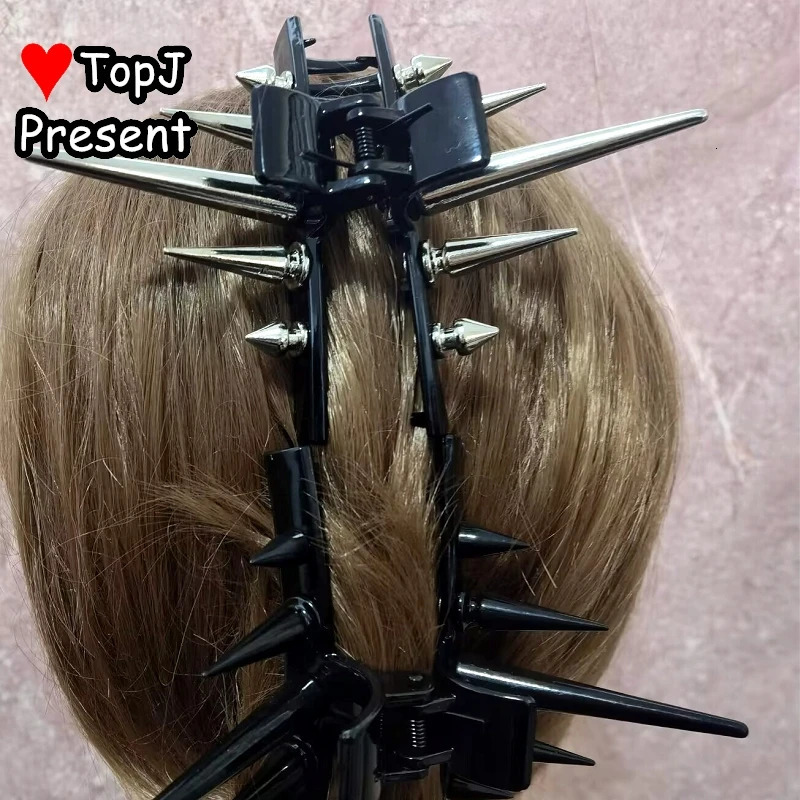 Subculture style Women's Gothic Lolita Harajuku Y2K Girls Hair accessories rivet Gifts teampunk personality hairpin Get caught 250814