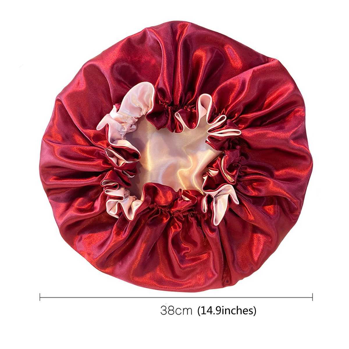Silk Hair Bonnet satin hair night Single Double Layer Silk Hair Cap for Women Sleeping Adjustable Head Cover Hat Beauty Products Z250808