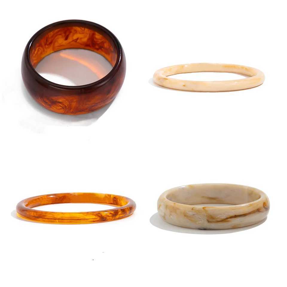 4 Styles Creative Vintage Resin Bangles for Women 2025 Trendy Party Birthday Beach Charm Bracelet Jewelry Accessories Z250807
