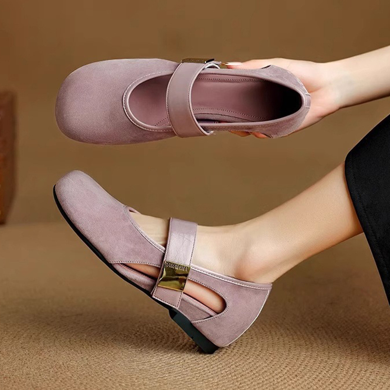 designer shoes ballet flats loafers womens walking comfort low heels fashion round toe mary jane shoes soft sole non-slip single shoe