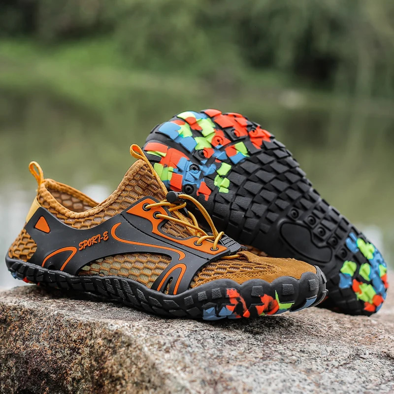 Mens Quick-Dry Breathable Aqua Shoes Men Women Couples Outdoor Beach Five Finger Swimming Hiking Wading Upstream Sneakers 250730
