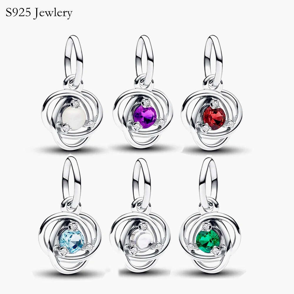 2025 NEW 925 Sterling Silver Eternity Circle Dangle Charm Series Beads Suitable For Women DIY Bracelet Necklace Fine Jewelry Gifts