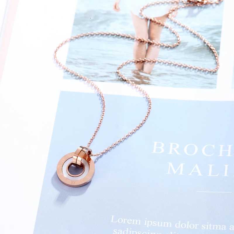 New Arrival Inner Circle White Shells And Black Enamel Ran Numeral Pendant Stainl Steel Necklace Wan S250808