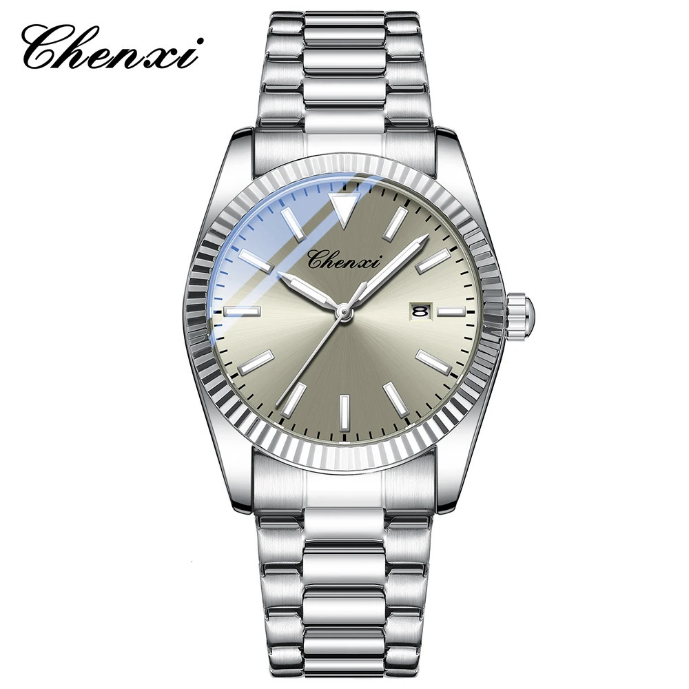 Fashion Business Watches For Men Luminous Round Dial Quartz Watches Waterproof Stainless Steel Band Man Watch 250807