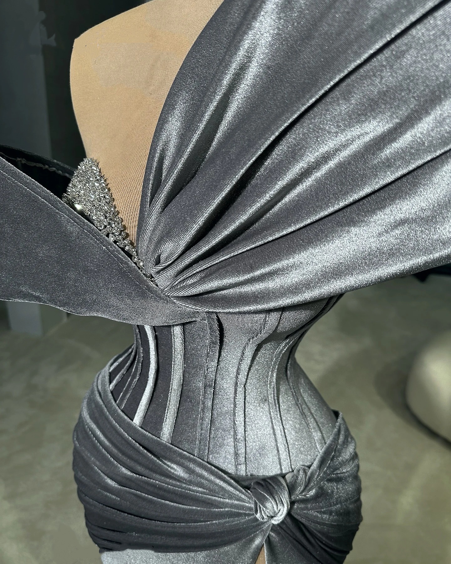 Vintage Evening Dresses One Shoulder Velvet Prom Gowns Rhinestone High Split Slim Floor Length Customized Party Vestidos De Noche Plus Size