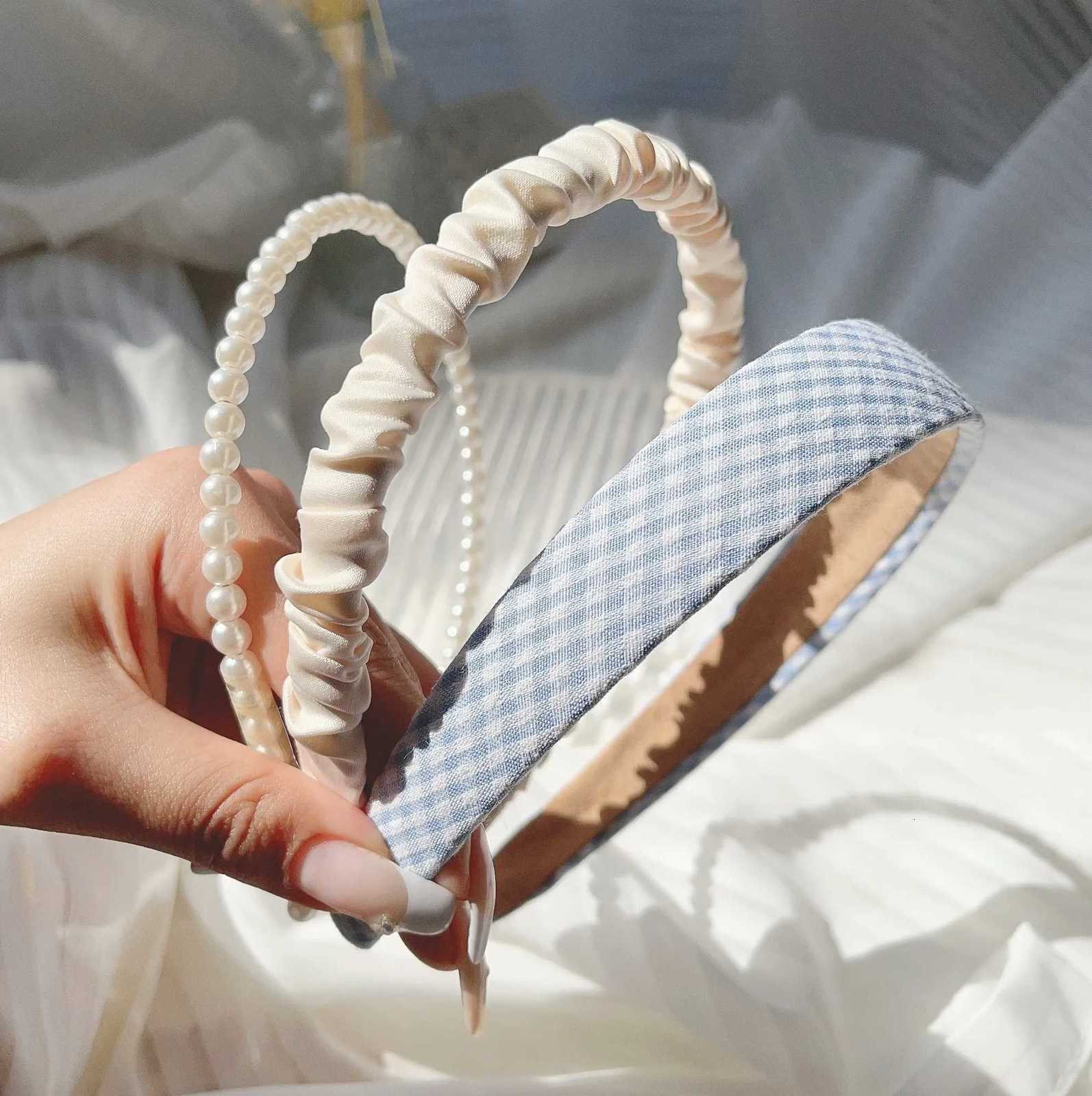 3Pcs/Set Wen Girls Cloth Hair Bands with Pearl Band Hair Hoop Fem Fashion Hair Accessories Heaear Gifts Y250808