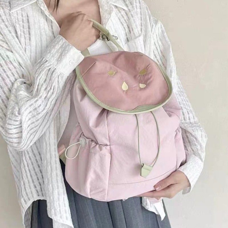 trend 2025 Autumn New Women s Backpack New Women s Dopamine Pomegranate Color Block Mini Backpack New Cute Book Bag Autumn New Designer Backpack
