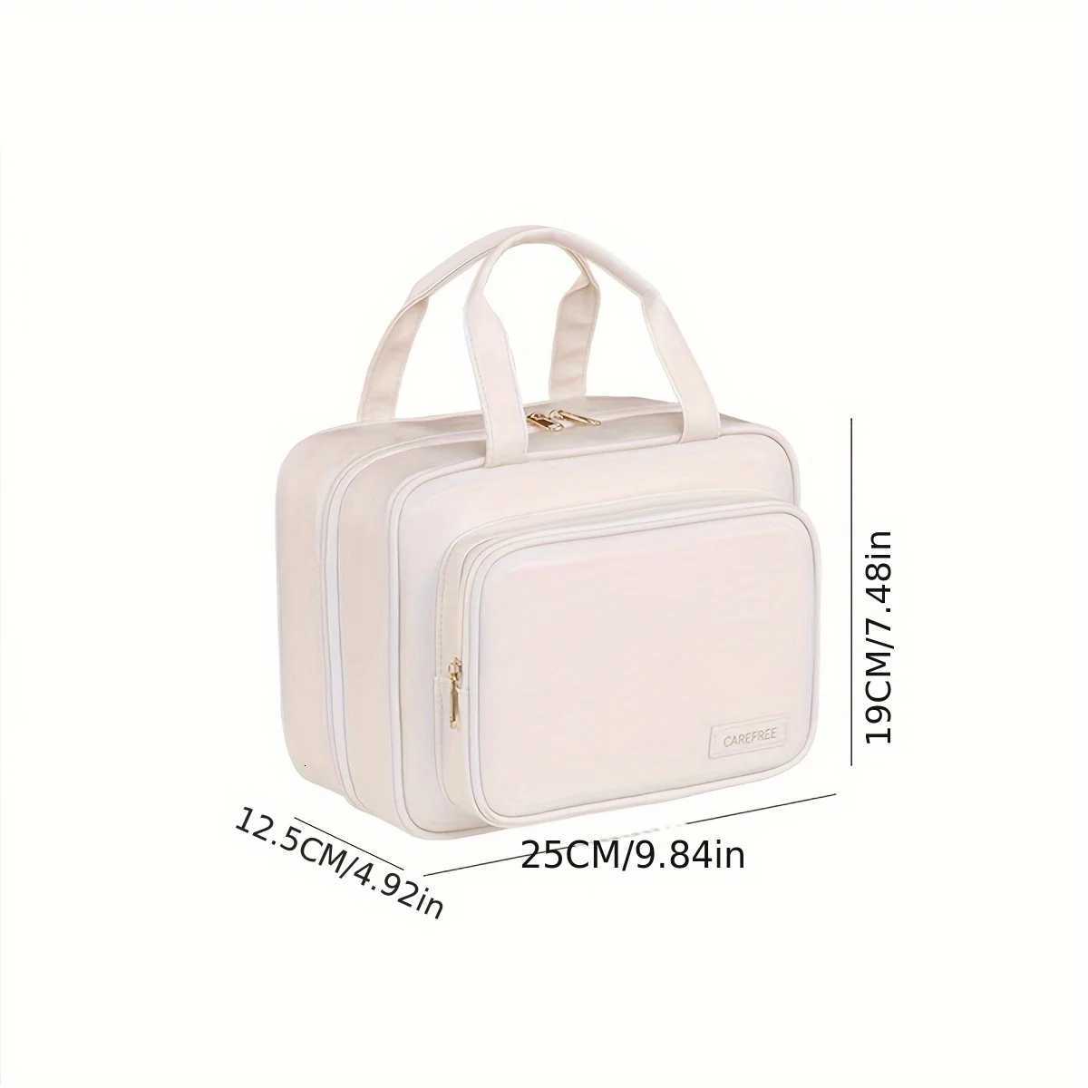 New PU Leather Hanging Cosmetic Bag For Women Portable Storage Makeup Organizer Large Capacity Travel Toiletry Storage Bags Y250808