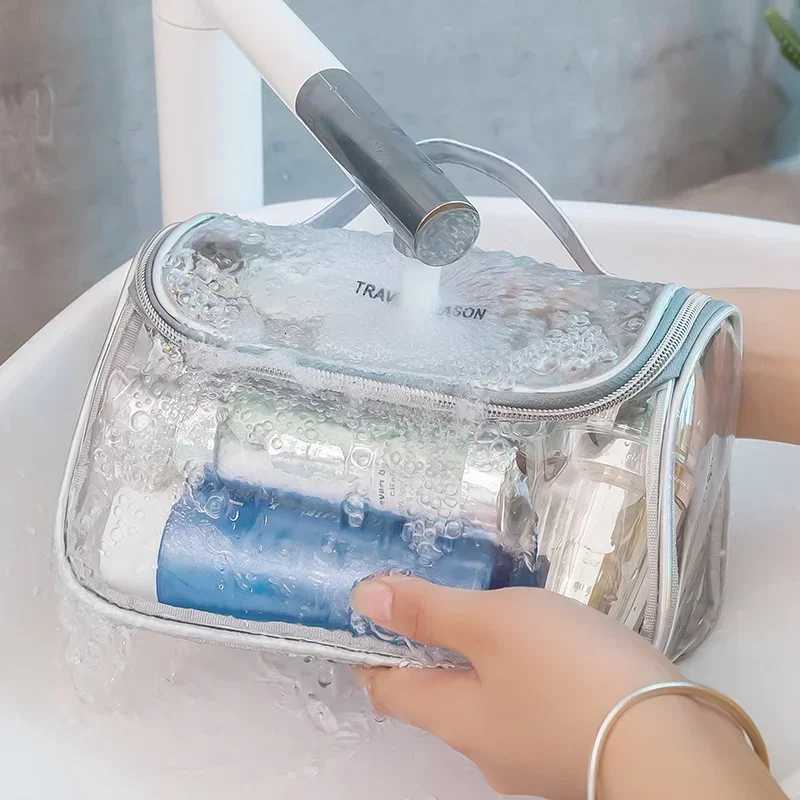 Clear Makeup Cosmetic Bag Portable Travel Toiletry Pouch Transparent Waterproof Pouch Storage He Travel W Kit Case Y250808