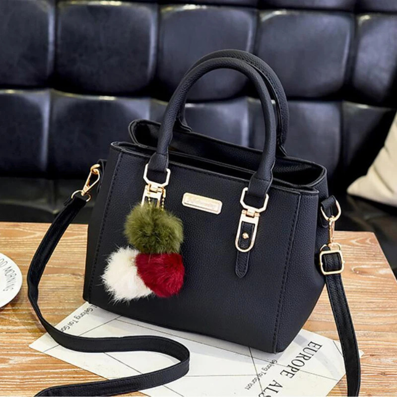 PU Leather Ladies HandBags Women Vintage Purse Plush Tassel Messenger Bags Tote Boston Shoulder Crossbody Bag 250807