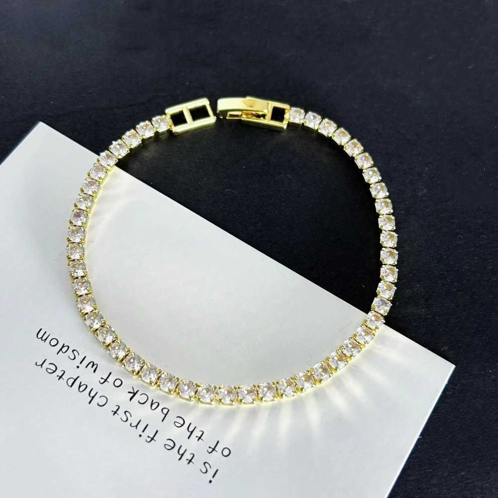 4mm Zirconia Chain Tennis Bracelets for Women in Stainless Steel Gold/Silver Color 16/18 cm Wristband Pulsera Luxury Jewelry Gifts Z250807