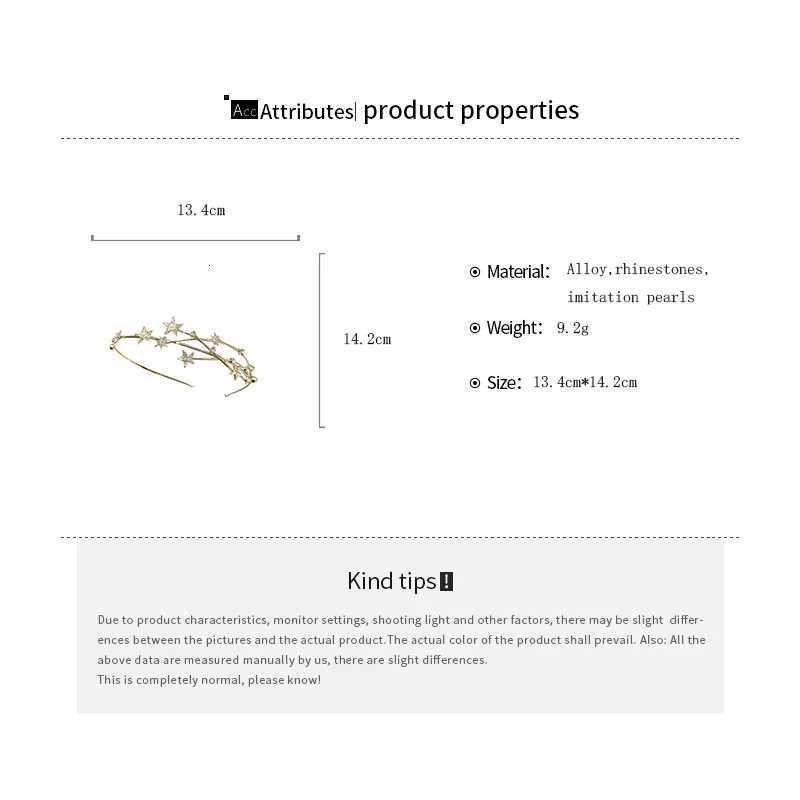 Star Leaves Rhinestones Bands For Wen Imitation Pearl Mti-Layer Hollow Hair Hoop French Elegant Dedicate Party Tiaras Y250808