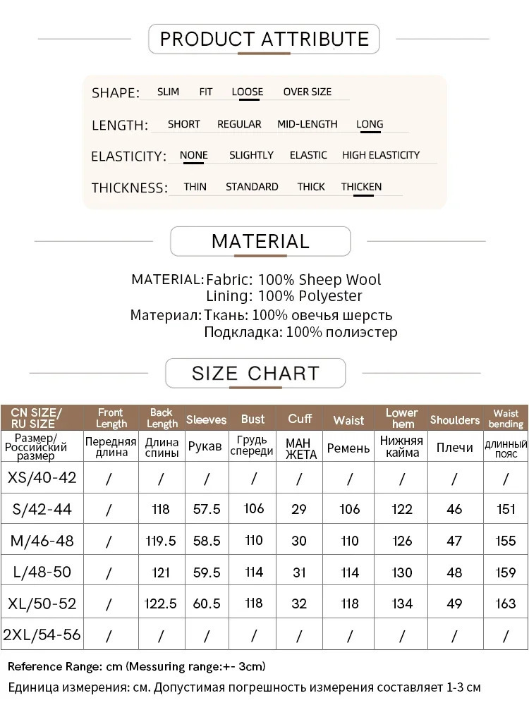 Amii minimalist winter womens suit collar full wool with belt woolen jacket shoulder pads long upper coat 12424068 250805