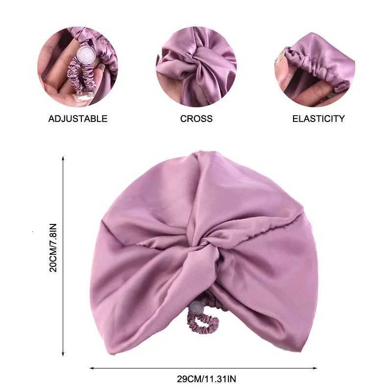 Adjustable Silk Satin Hair Bonnet For Sleeping Double Layer Hair Wrap Sleep Cap Turban For Women Men Curly Straight Hair Long Z250808