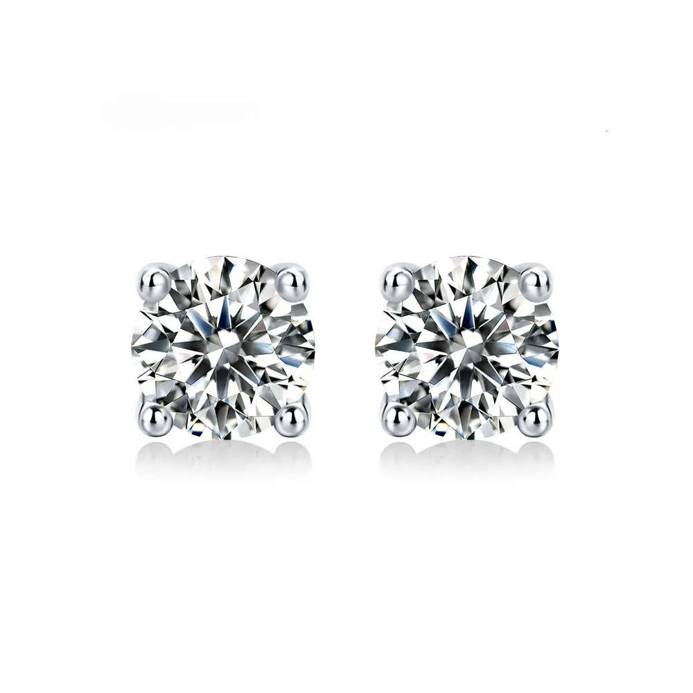 Factory Price Jewelry Sier Stud Four Claws S 3mm/4mm/5mm Ladies Moissanite Earrings