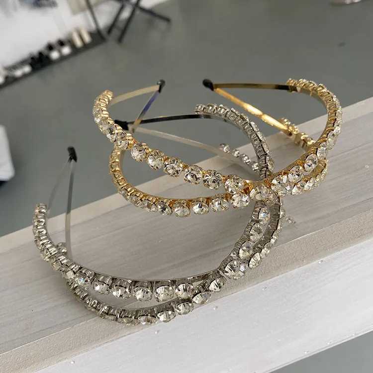 Baroque Rhinestone Crown Haiand Band for Women Girls Hair Accessories Y250808