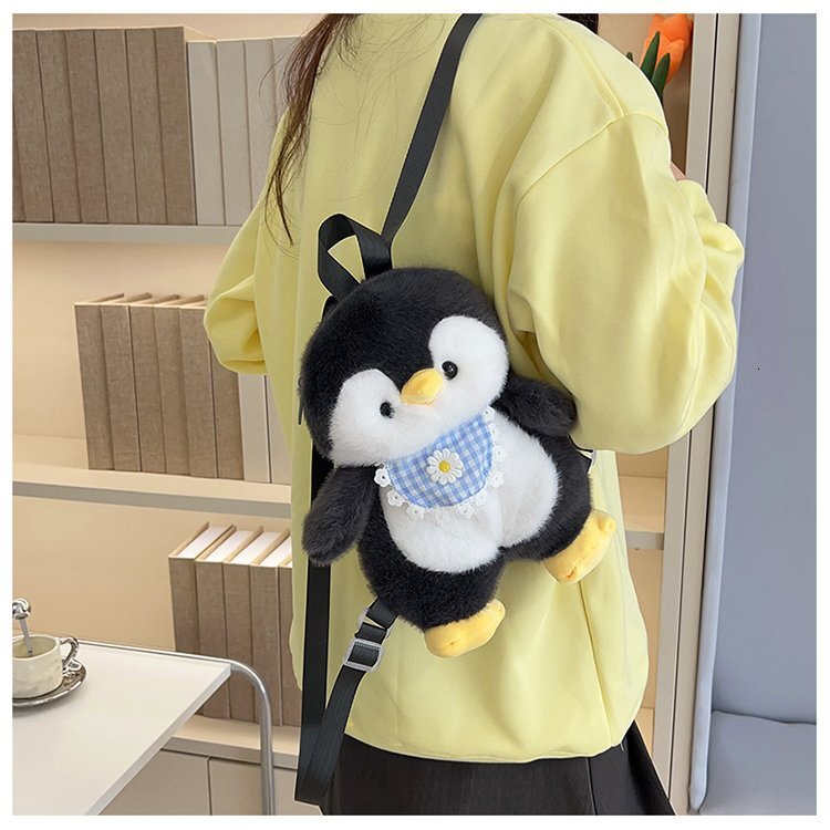 2025 Autumn New Women s Backpack Little Penguin Plush Bag New Doll Plush Toy Cute trend Cartoon Girl Backpack Cartoon Backpack New Designer Backpack