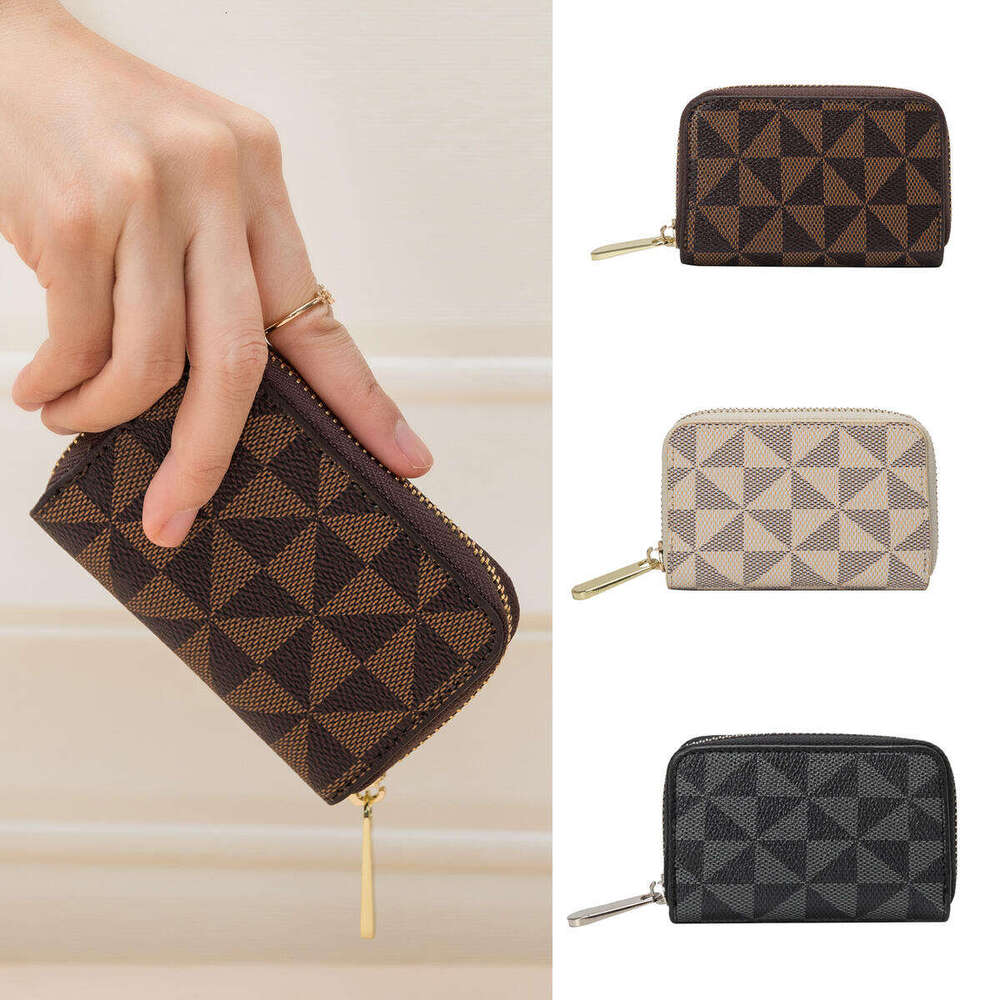 Lacel Urwebin Fashion - Forward Small Zip Wallet: Unique Triangular Print, Multiple Card Slots, and Coin Compartment.