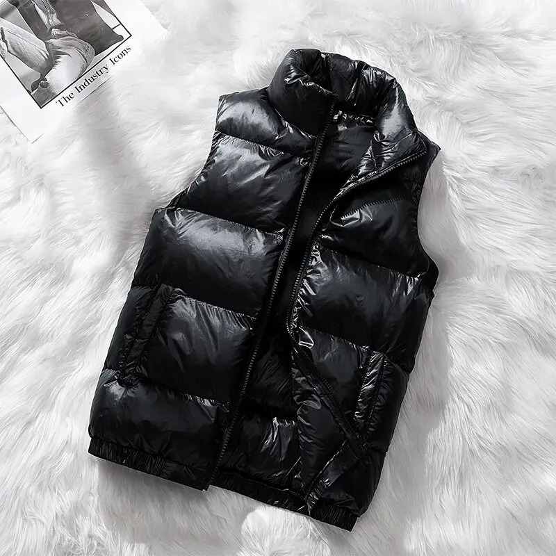 Winter Clothing Male Zipper Down Vest Jackets Casual Mens Waistcoat Winter Windproof Coats Vest Jacket Warm Sleeveless 250804