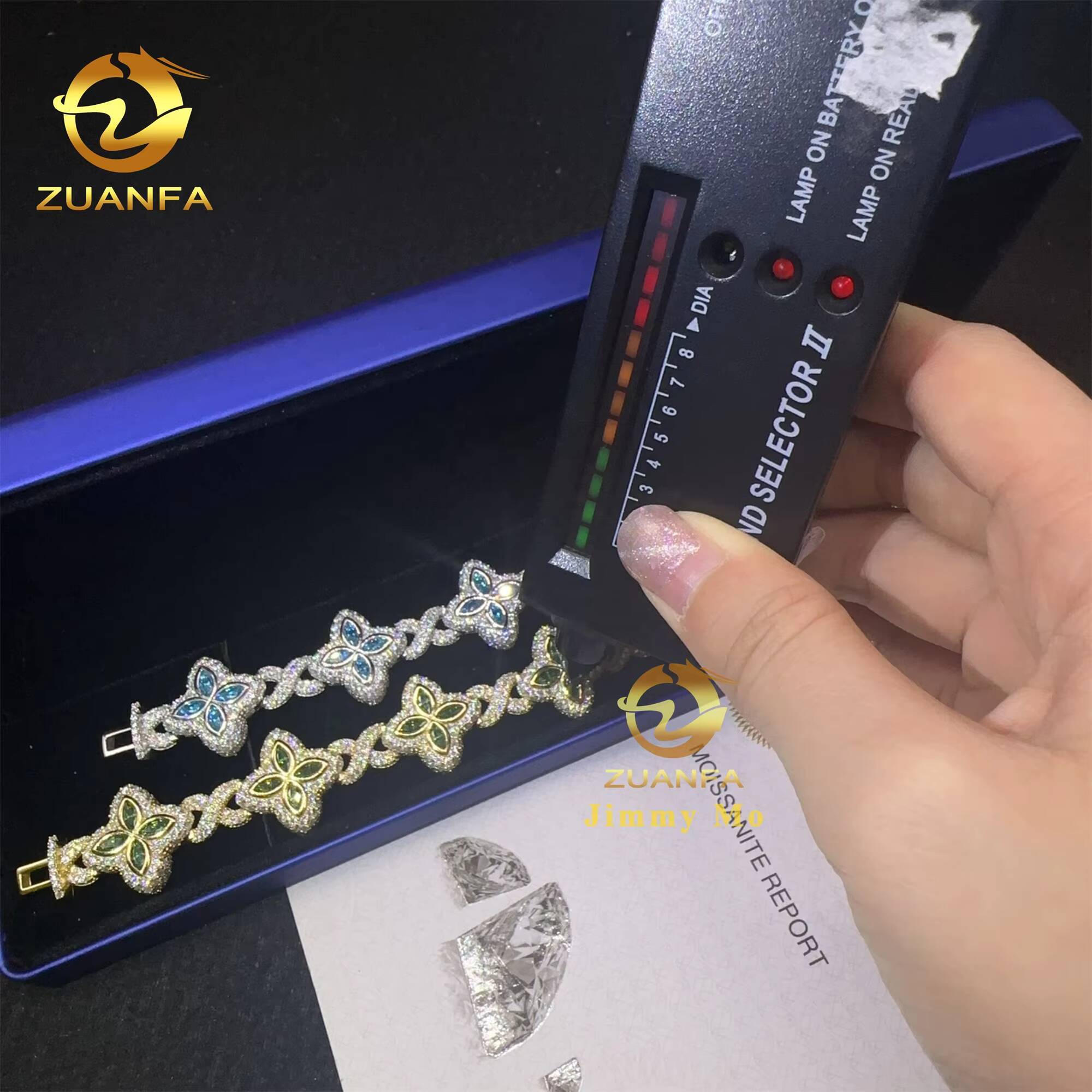New Arrivals Fashion 925 Silver Marquise Flower Design Hip Hop Jewelry Iced Out Men Women Moissanite Infinity Bracelet Men