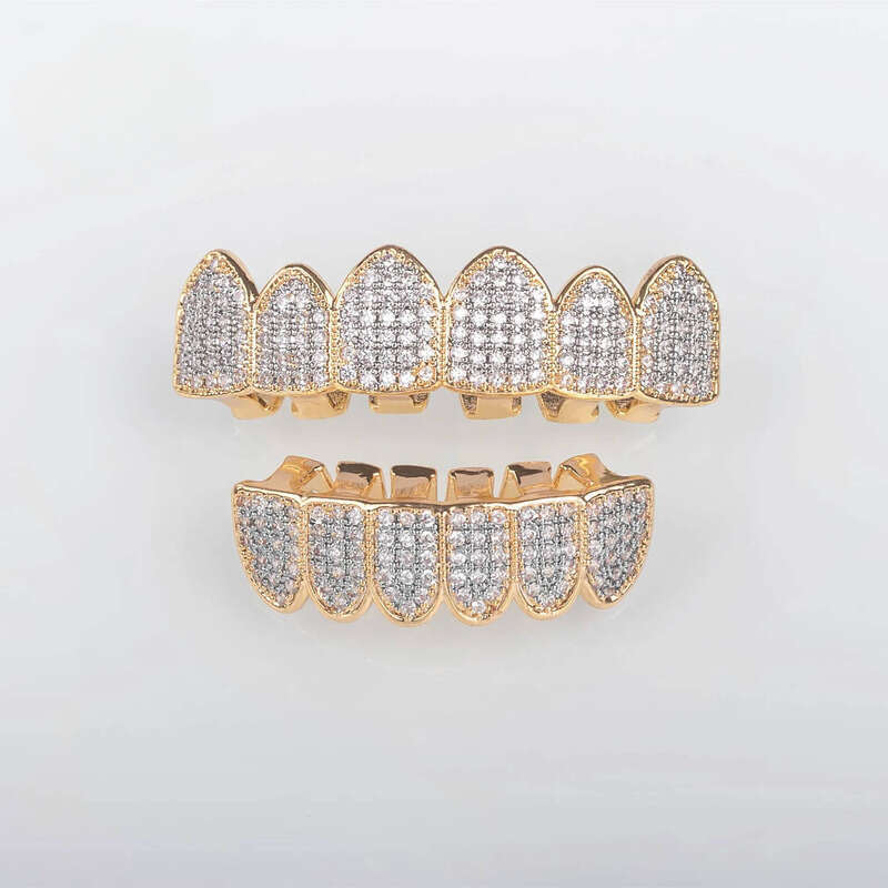 Redleaf Jewelry Custom Teeth Grillz Top 6 Bottom Fully Iced Out Sterling Sier Dia Moissanite Grill