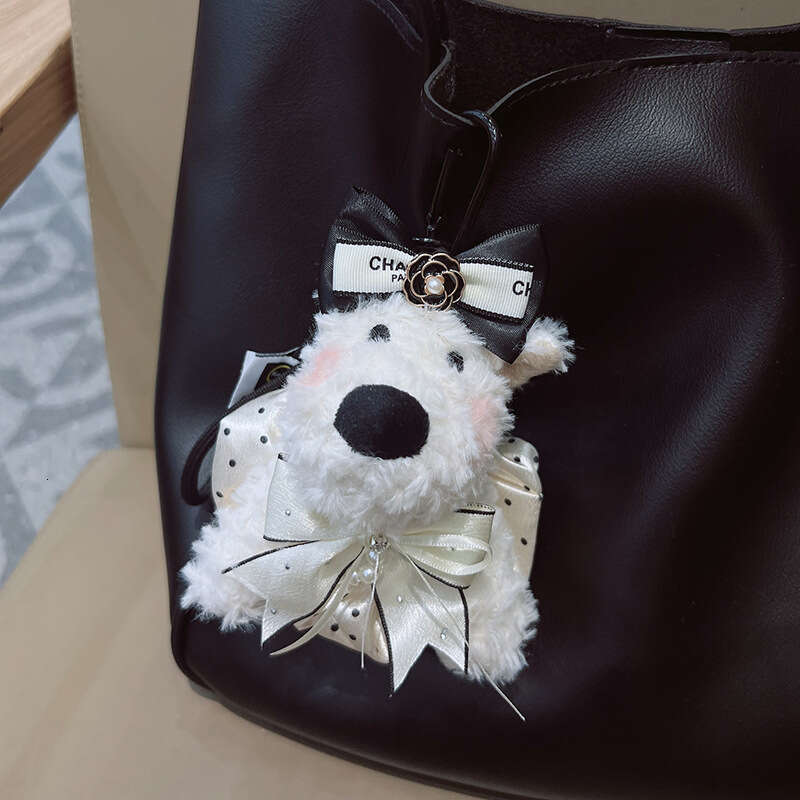 Cartoon West Highland White Terrier Plush Doll Keychain Cute Internet Celebrity Same Style Car Key Toy Bag Pendant