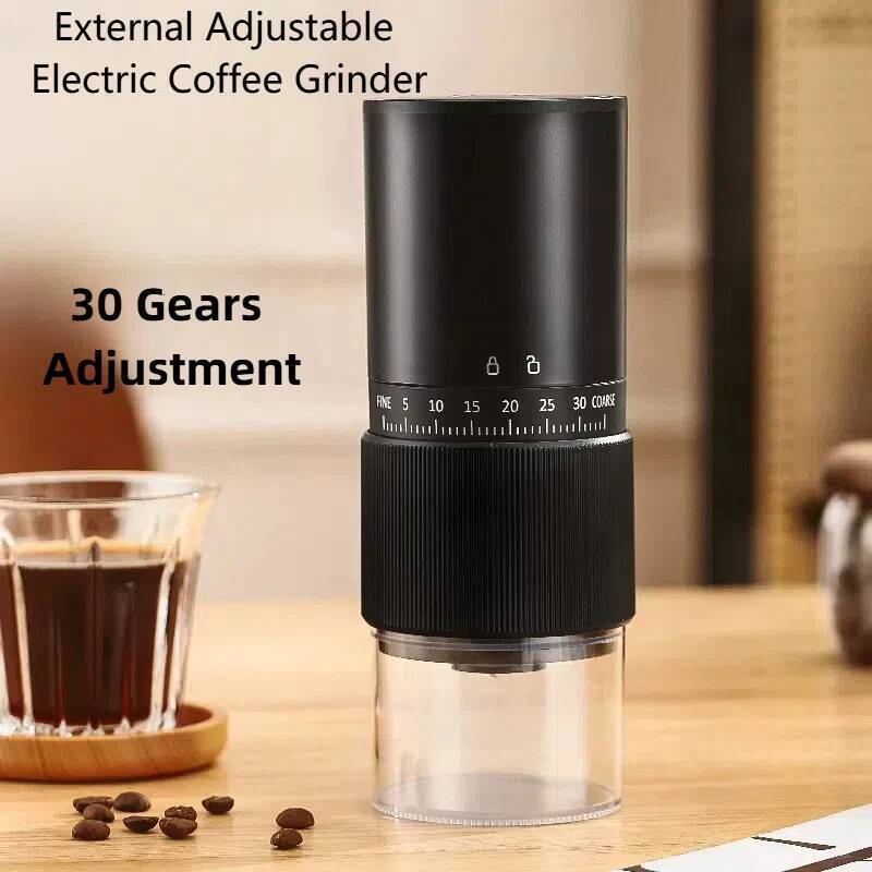 New Portable Electric Manual Bean Grinder Household 30 Gears Externally Adjustable Coffee hine Rechargeable Grinders high-quality