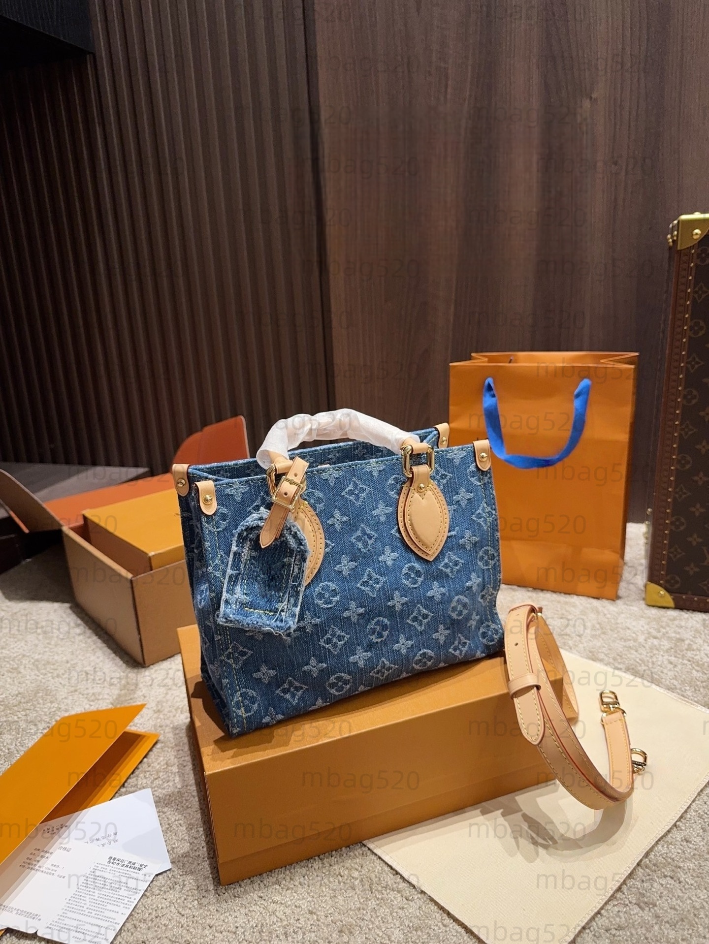 Luxury designer Fashion black blue denim leather small horn MM shoulder bag pink denim bag collection