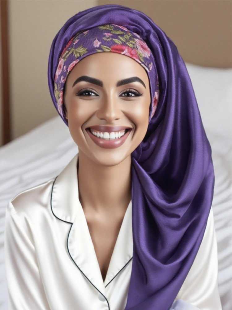 2024 Womens Extra Long Satin Sleep Bonnet - Oversized Adjustable Breathable for Curly Natural Hair Bonnet Z250808