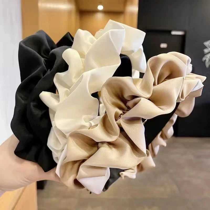 Solid Color Satin Hair Bands for Women Hair Bands dr band Girls Hair Hoop Fem Hair Accessories Heaear Y250808