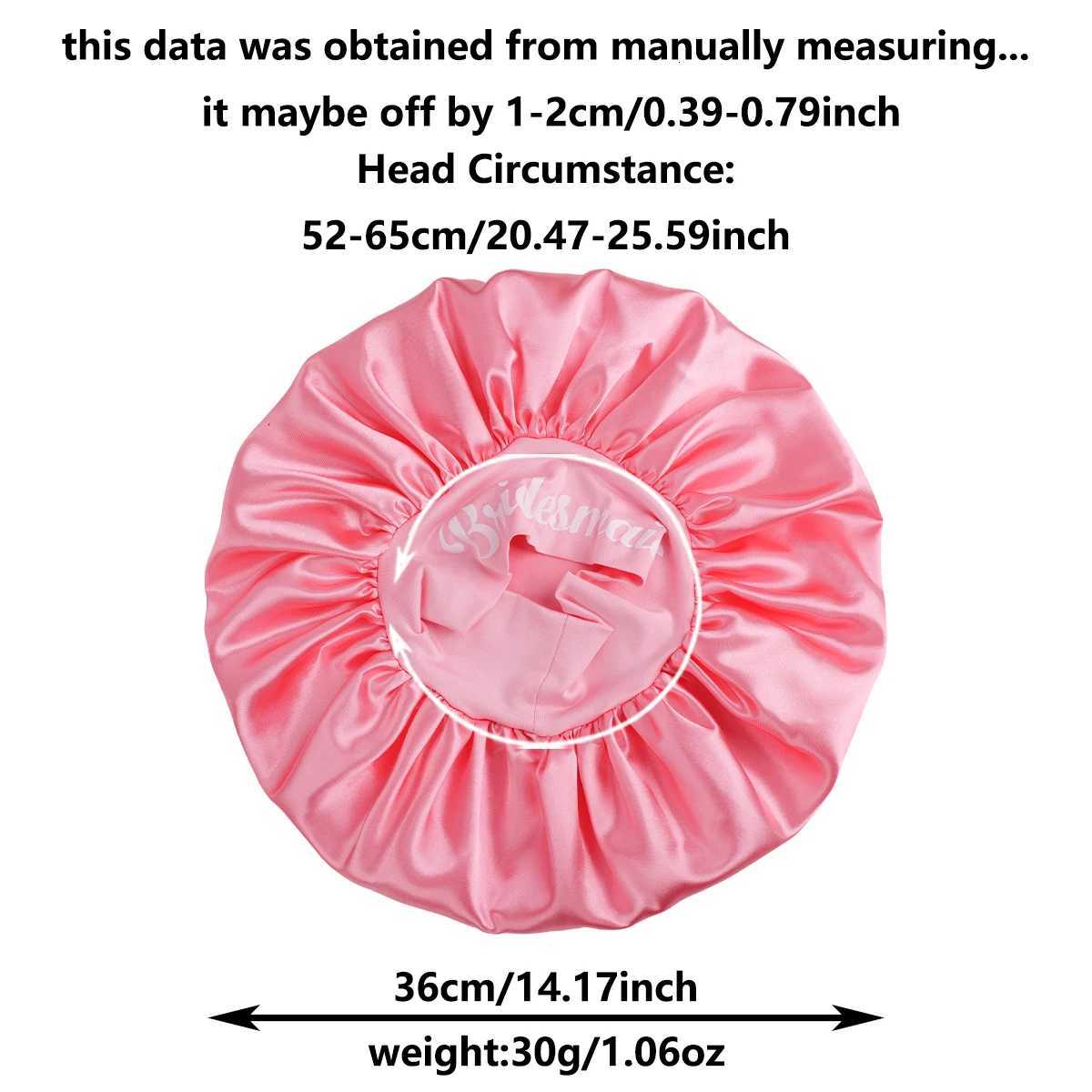 1pc Womens Solid Color Satin Wide-Brimmed Shower Cap Suitable for Daily Use Silk Bonnet Satin Bonnet Bridesmaid Hat Z250808