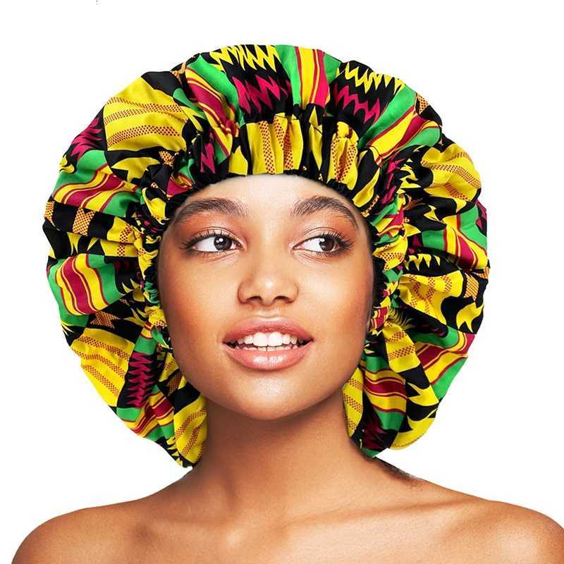 Double Layer Satin Bonnet Silky Sleep Cap for Women Extra Large Reversible Adjustable Satin Cap Sleeping for Curly Natural Hair Z250808