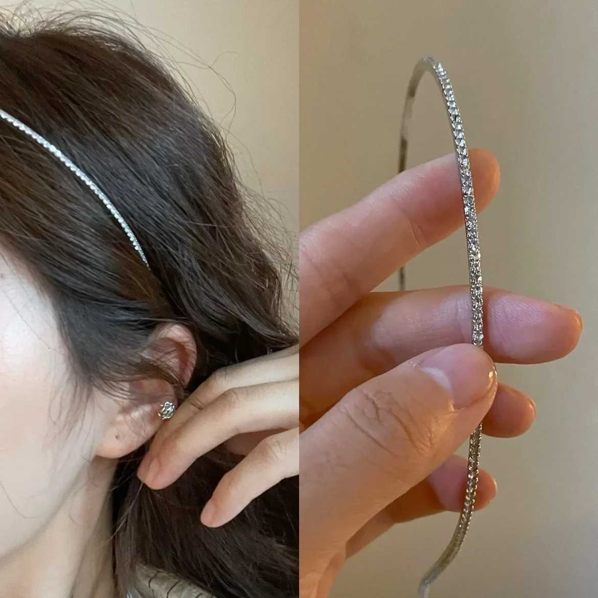 Thin Metal Crystal Bands Haiand New Shiny Rhinestone Hair Accessories Hear Wholes Hair Accessories 2024 Y250808