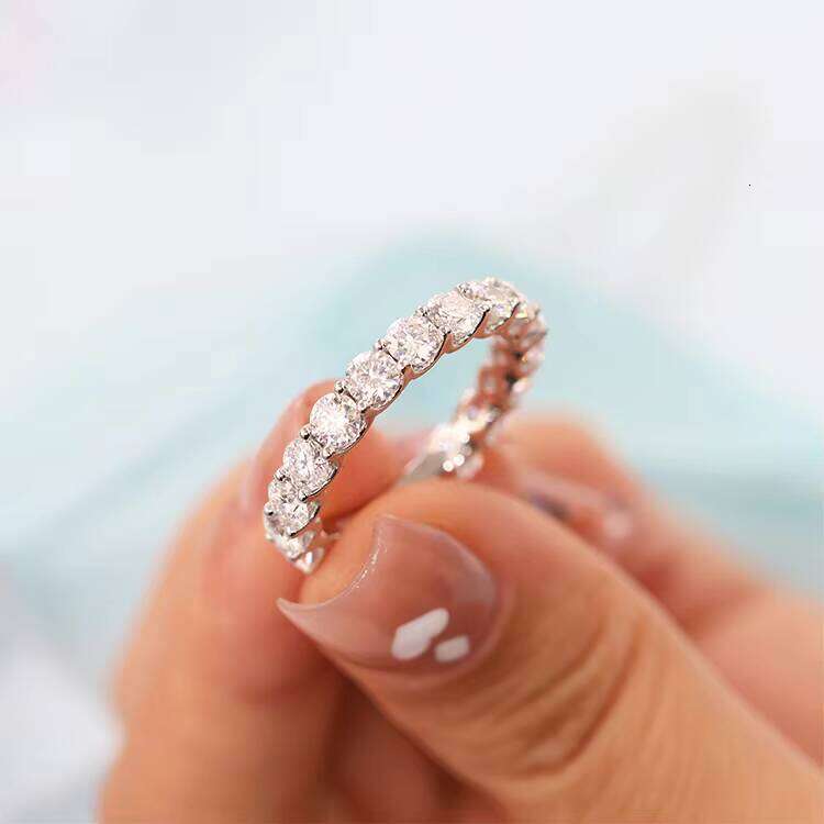 Fine Jewelry Solid Yellow Gold 3mm Round Cut Lab Dia Wedding Ring