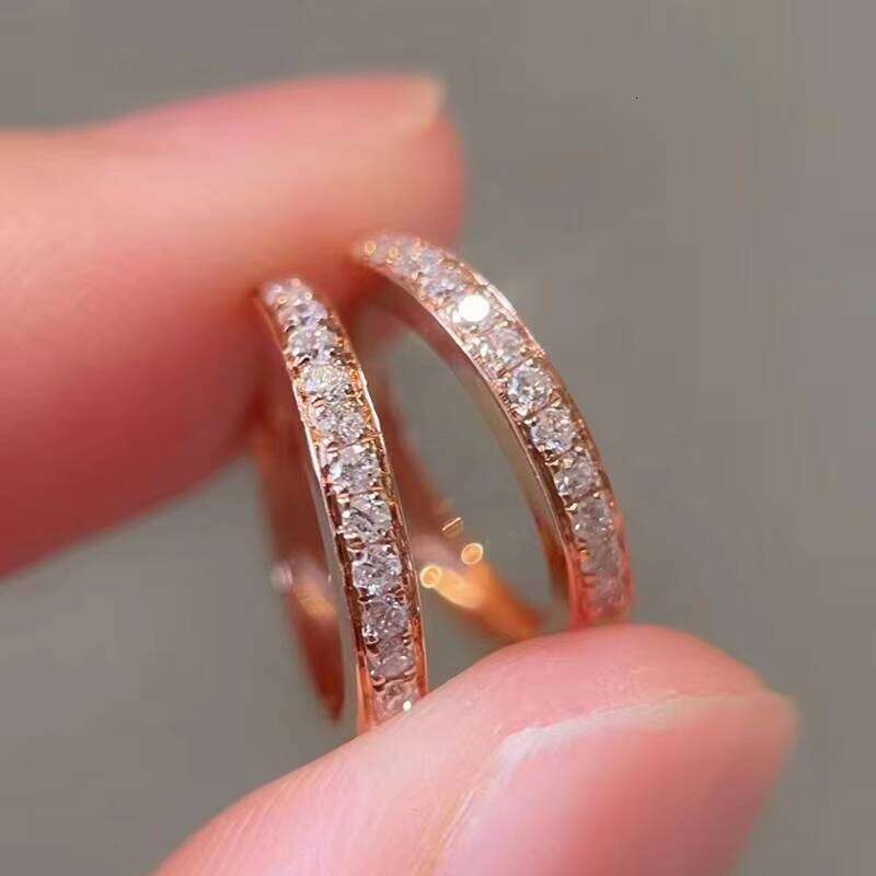 XG Custom Lab Sier Color Gold Plated Full Pave Dia Hoop Earrings Fine Jewelry Earring for Women