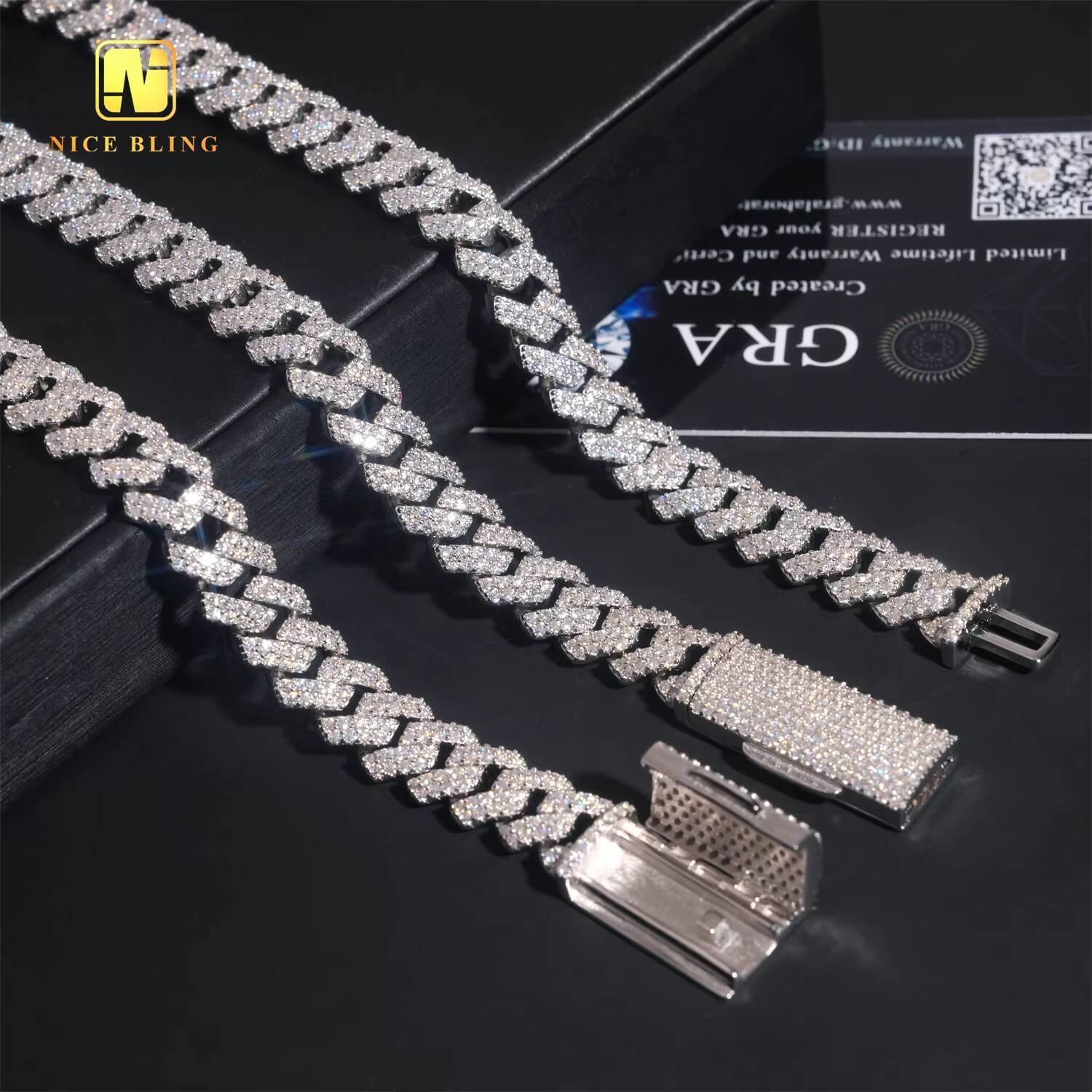2025Sale Promotion 10mm Fine Jewelry Iced Out Diamond Cuban Link Chain Hip Hop Jewelry VVS Moissanite Bracelet Necklace for Men