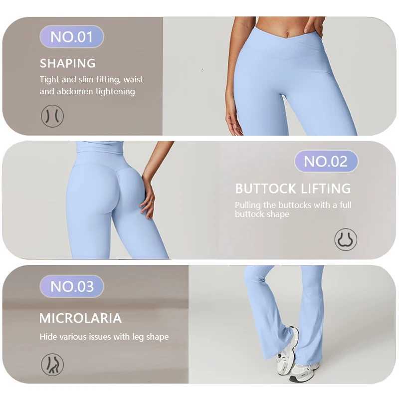 Butt Lifting Flared Leggings Womens Yoga Pants Sexy Sports Tights Woman High Elastic Wide Leg Gym Pants Fitness Workout LeggingsXJ250808