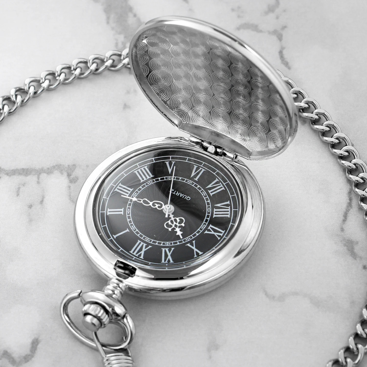All Hunters Retro Silver Smooth Quartz Pocket Watch For Men Women Steampunk Necklace With Chain Drop 250807