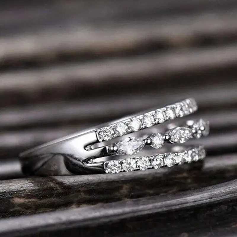 925 Sterling Silver Finger Rings for Women Dazzling White Cubic Zirconia Wedding Marriage Party Ring Fashion Jewelry Y250808