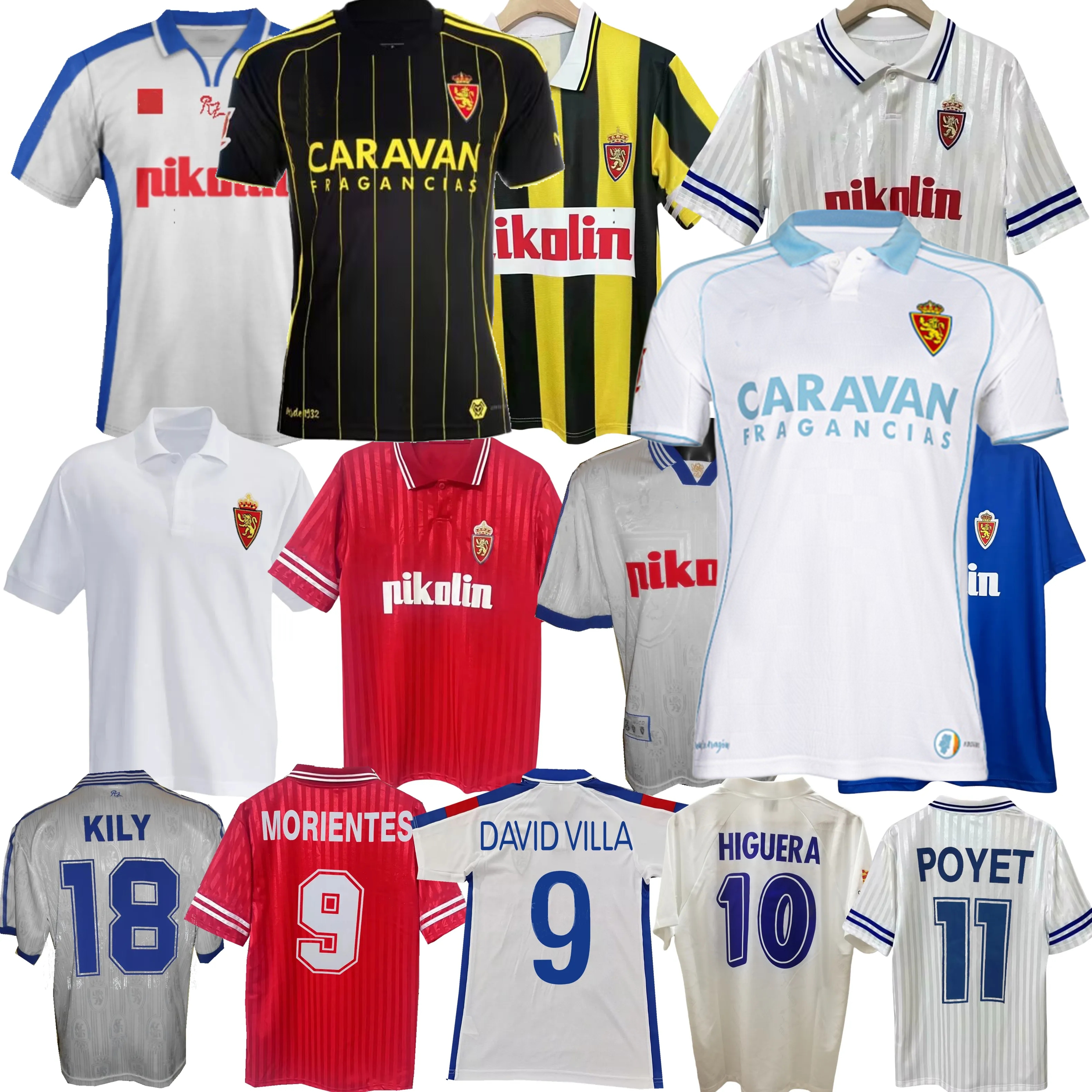 1992 1993 1994 1995 1996 1997 1998 2004 2025 2026 Real Zaragoza Soccer Jerseys GARITANO GUTI HIGUERA MORIENTES DANI GOMEZ PARDEZA POYET 25 26 football men kids shirt