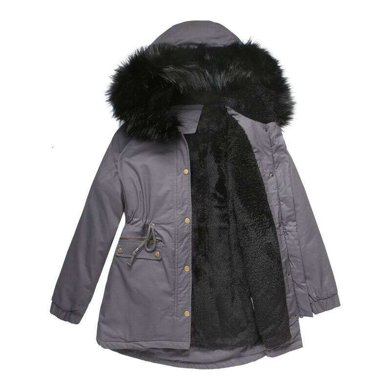 Women's Wear To Overcome Fleece-Padded With Fur Collar Hooded Warm Coat Loose Padded Jacket
